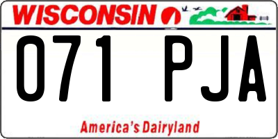 WI license plate 071PJA