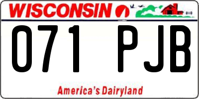 WI license plate 071PJB