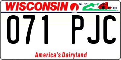 WI license plate 071PJC