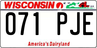 WI license plate 071PJE