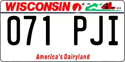 WI license plate 071PJI