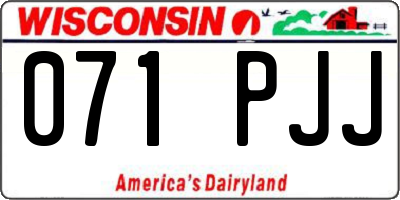 WI license plate 071PJJ