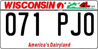 WI license plate 071PJO