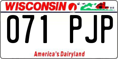 WI license plate 071PJP