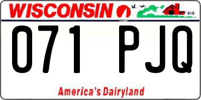 WI license plate 071PJQ
