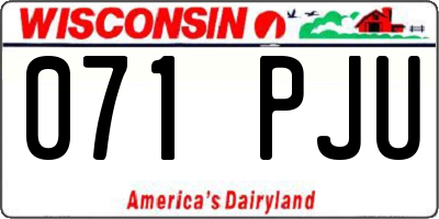 WI license plate 071PJU