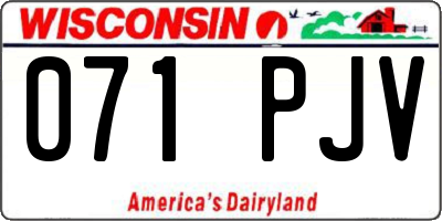 WI license plate 071PJV