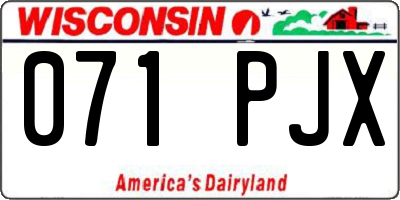 WI license plate 071PJX