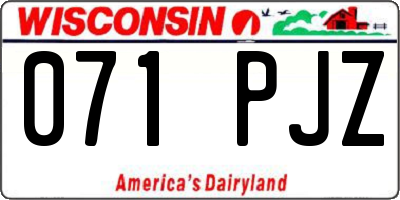 WI license plate 071PJZ