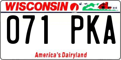 WI license plate 071PKA
