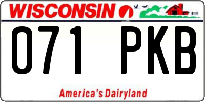 WI license plate 071PKB