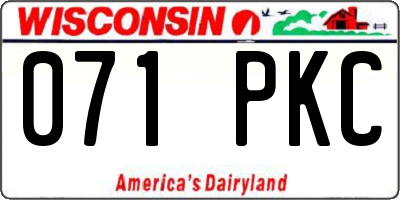 WI license plate 071PKC