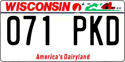 WI license plate 071PKD