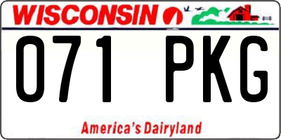 WI license plate 071PKG