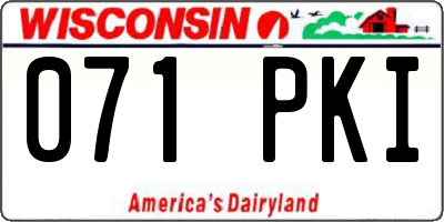 WI license plate 071PKI