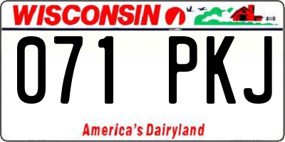 WI license plate 071PKJ
