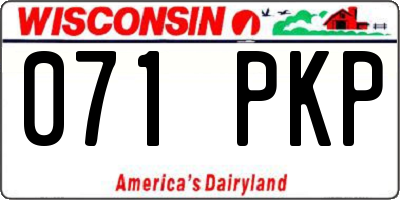 WI license plate 071PKP