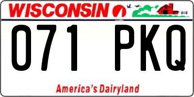 WI license plate 071PKQ