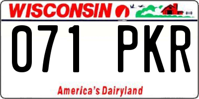 WI license plate 071PKR
