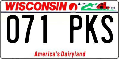 WI license plate 071PKS