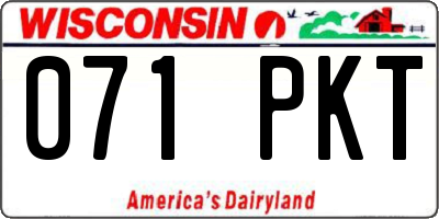 WI license plate 071PKT