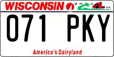 WI license plate 071PKY