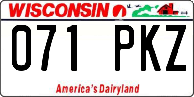 WI license plate 071PKZ