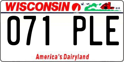 WI license plate 071PLE