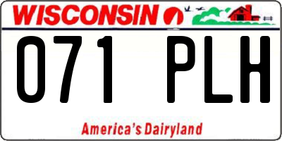 WI license plate 071PLH