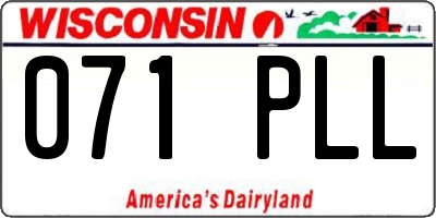 WI license plate 071PLL