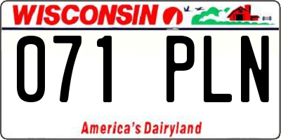 WI license plate 071PLN
