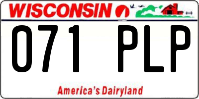 WI license plate 071PLP