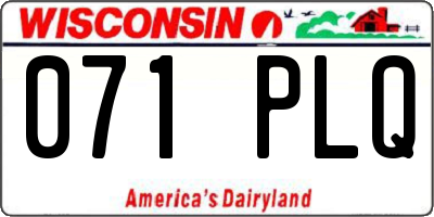 WI license plate 071PLQ
