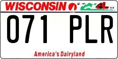 WI license plate 071PLR