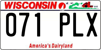 WI license plate 071PLX