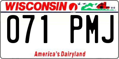 WI license plate 071PMJ