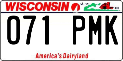 WI license plate 071PMK