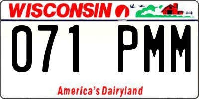 WI license plate 071PMM