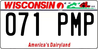 WI license plate 071PMP