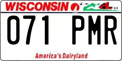 WI license plate 071PMR