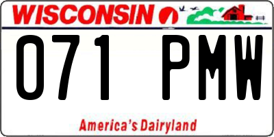 WI license plate 071PMW