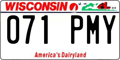 WI license plate 071PMY