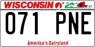 WI license plate 071PNE