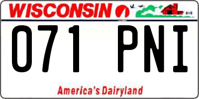 WI license plate 071PNI