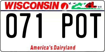 WI license plate 071POT