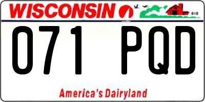 WI license plate 071PQD