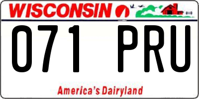 WI license plate 071PRU
