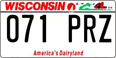 WI license plate 071PRZ