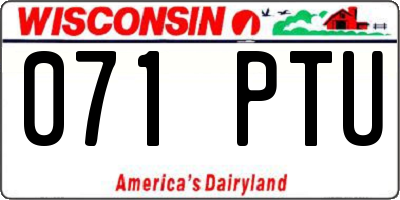 WI license plate 071PTU