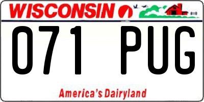 WI license plate 071PUG